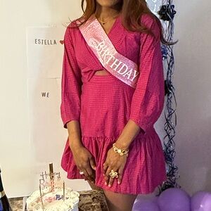 Textured twist mini dress